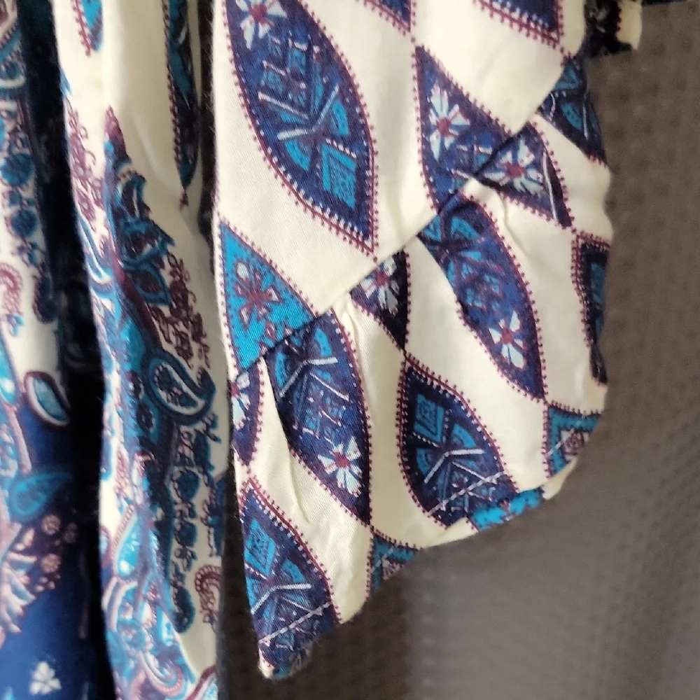 NWOT Roxy Blue and White Boho Dress Size S - Picture 3 of 8